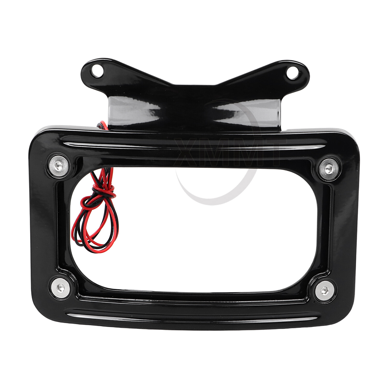 Black Curved License Plate Frame w/ LED Light For Harley Street Road Glide 10-23