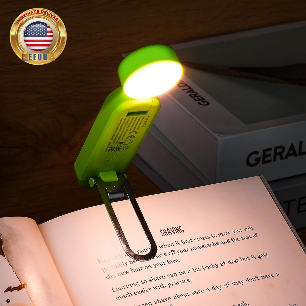 USB Rechargeable Book Light, Blue Light Blocking, Amber Light Clip on Bookmark S