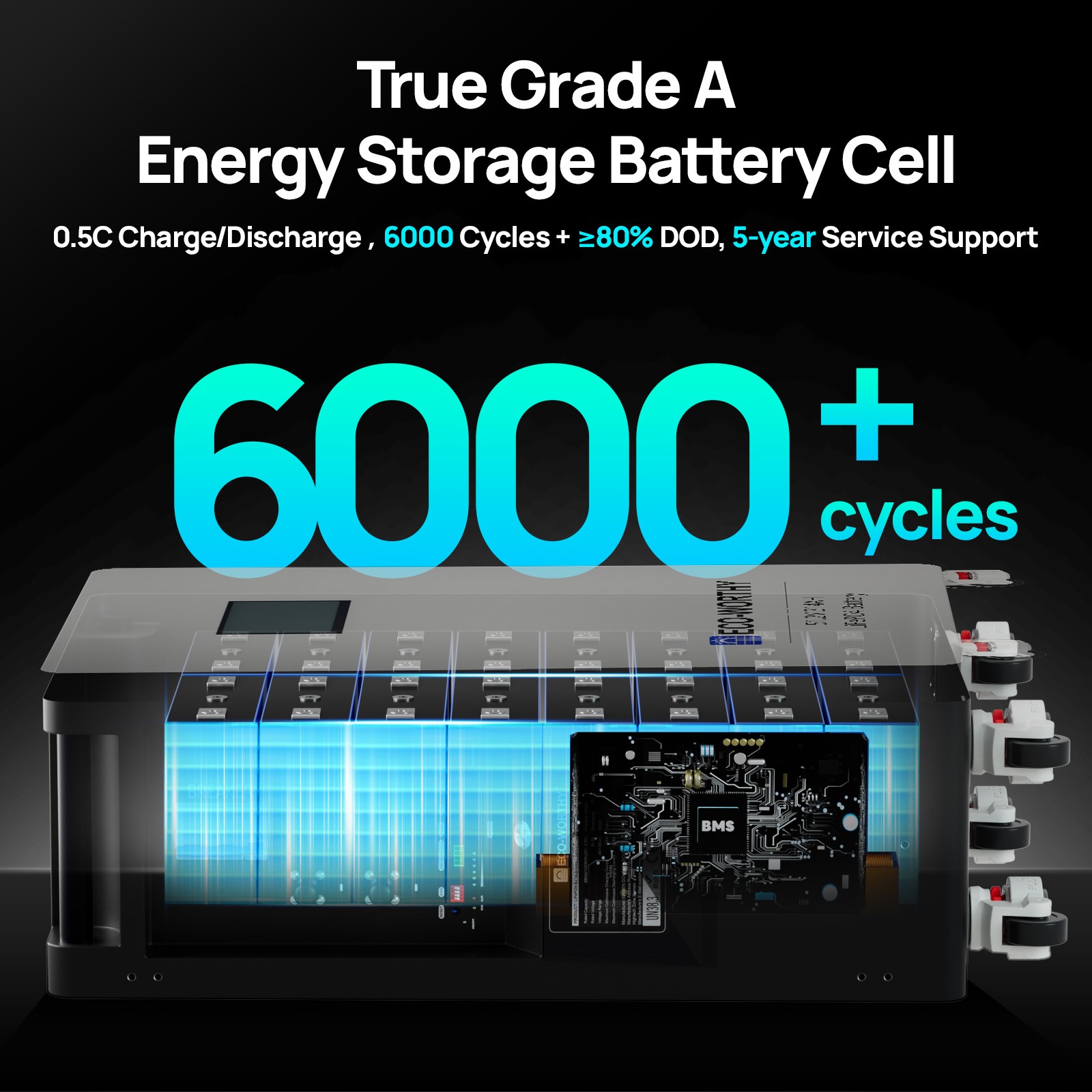 ECO-WORTHY 4Pack 48V 314AH (64.3kWh) LiFePO4 Battery Vertical Standing Backup