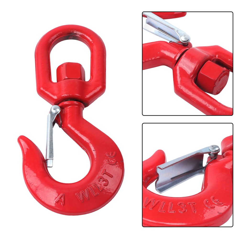 3 Ton 5/8" Locking Swivel Hook Grade 80 Lifting Hook Rigging with Latch