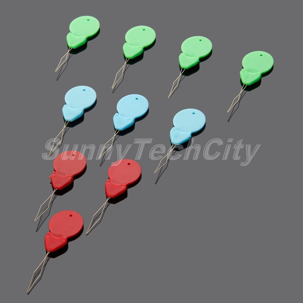 5cm Plastic Needle Threader Help Thread Needle Eye Sewing Tools Portable 10X