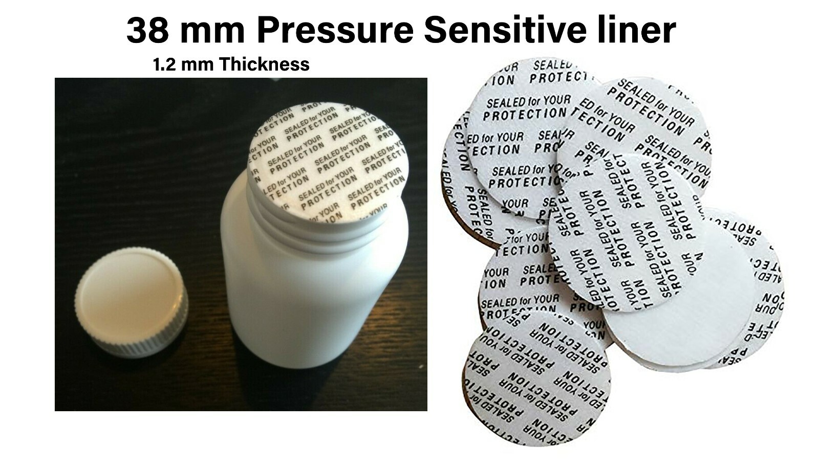 38mm Pressure Sensitive Foam  Cap liner Sealed for bottles