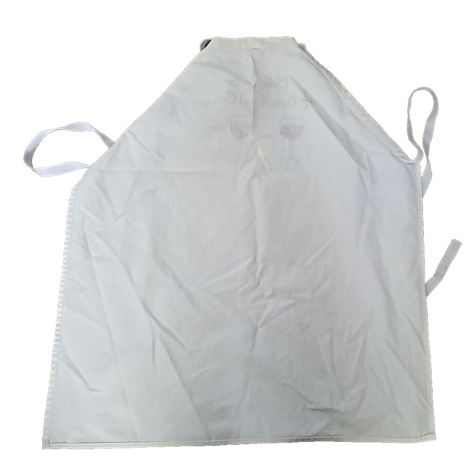 Attitude Aprons Fully Adjustable "I Support 4 Basic Food Groups" White Apron