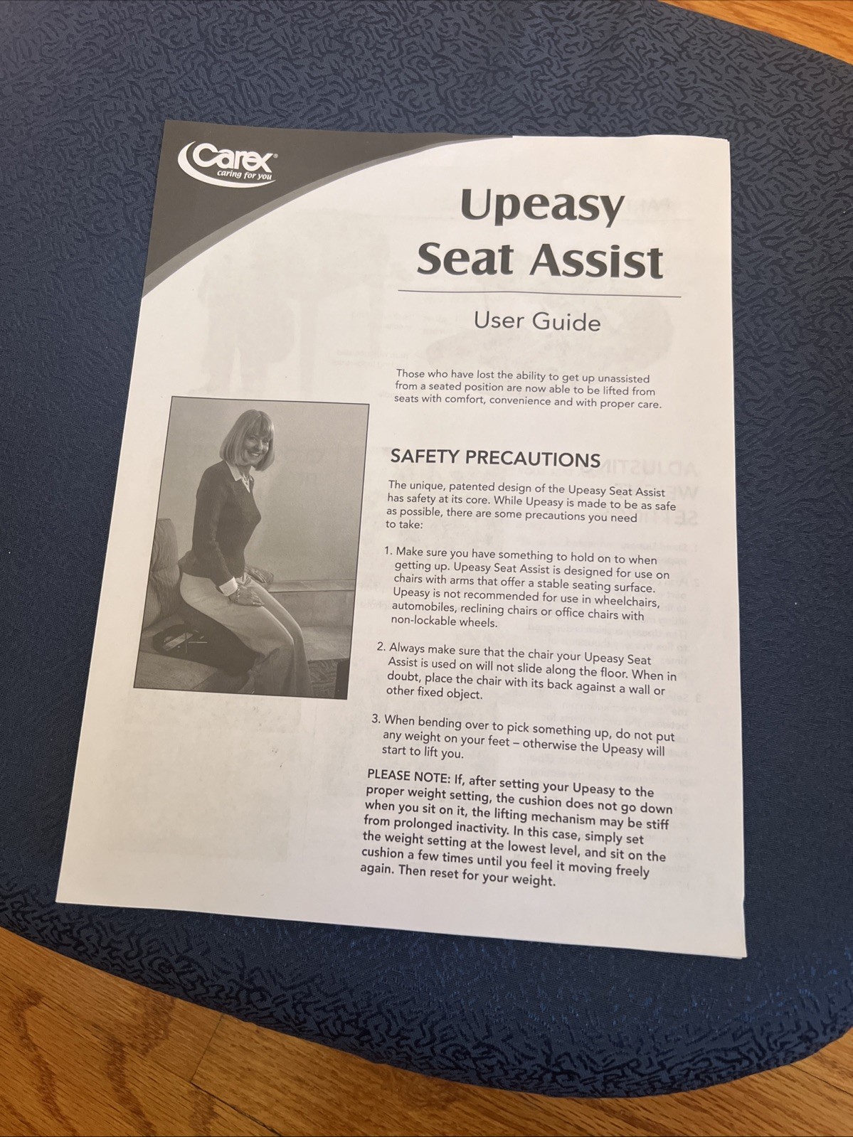 New Carek UpEasy Seat Assist Chair Lift and Sofa Stand Assist Portable Blue