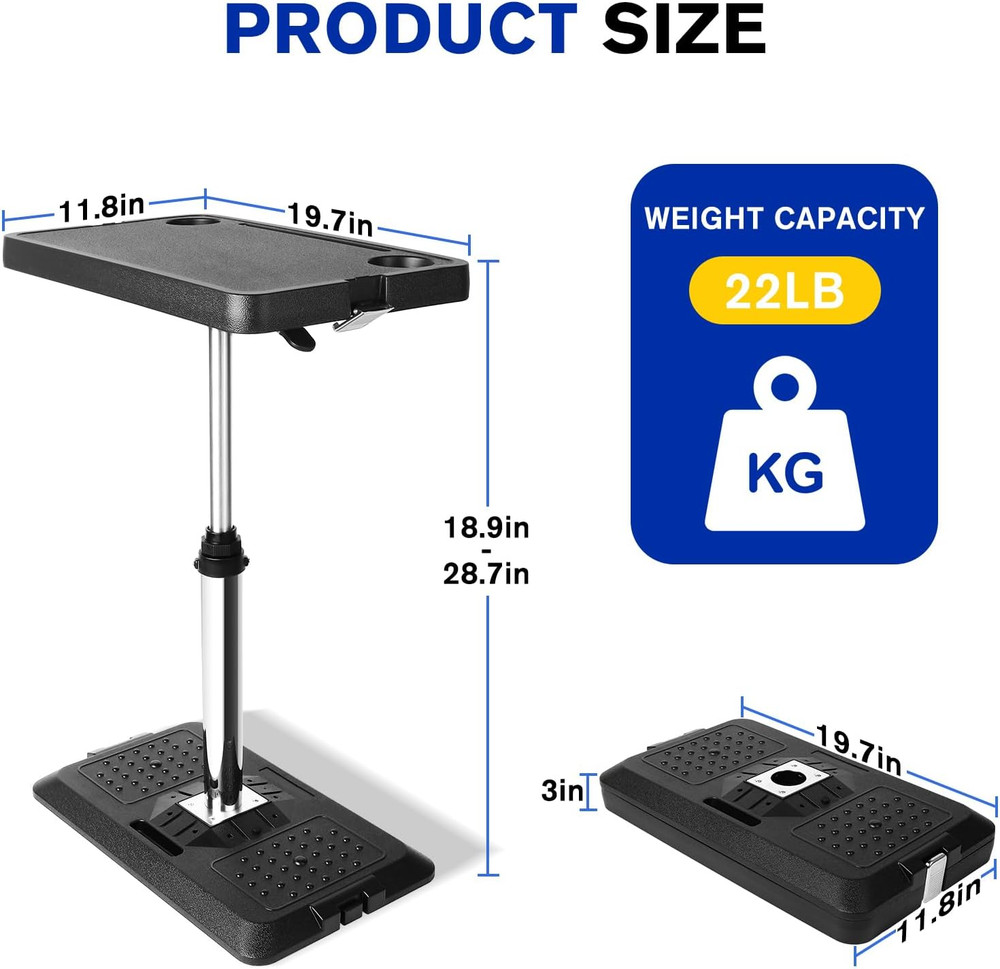 Car Seat Tray Table, Adjustable Car Desk for Laptop & Tablet, Multi-Function Tra