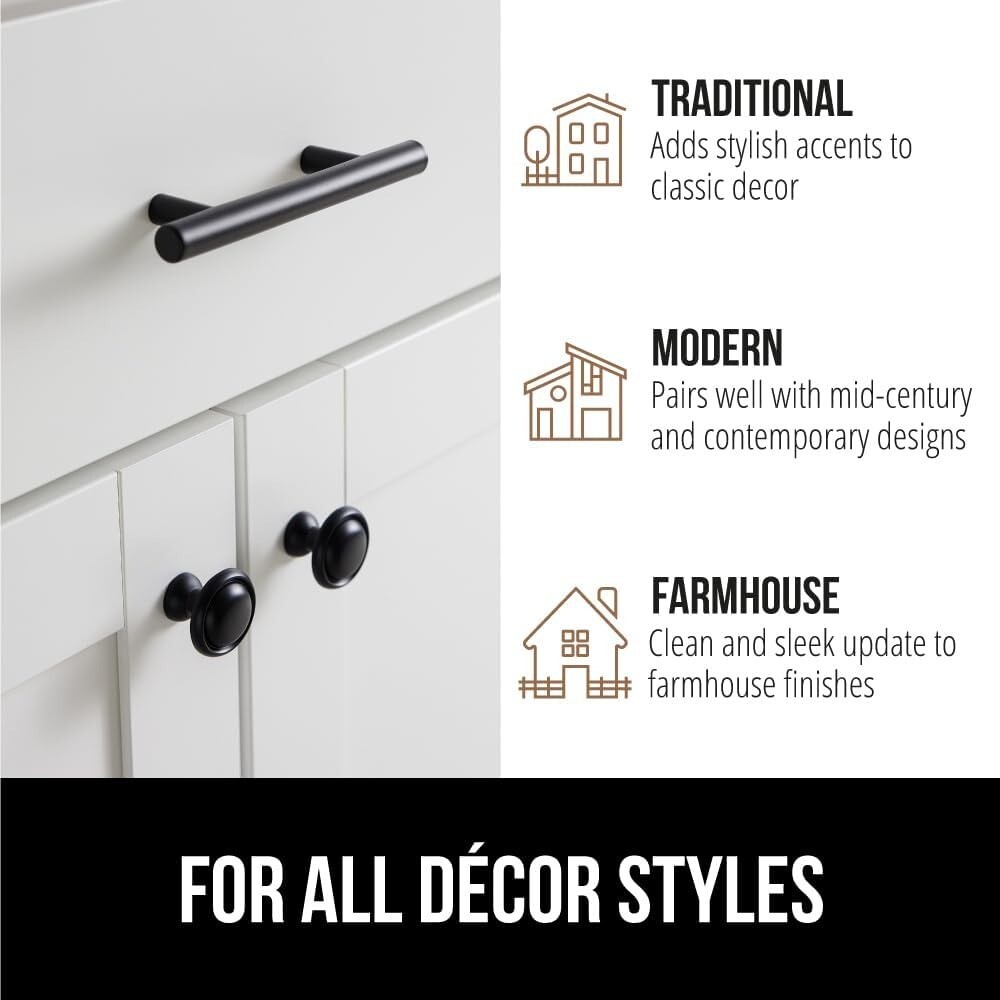 30 Pack 5 Inch Kitchen Cabinet Handles Matte Black Cabinet Pulls Black Drawer..