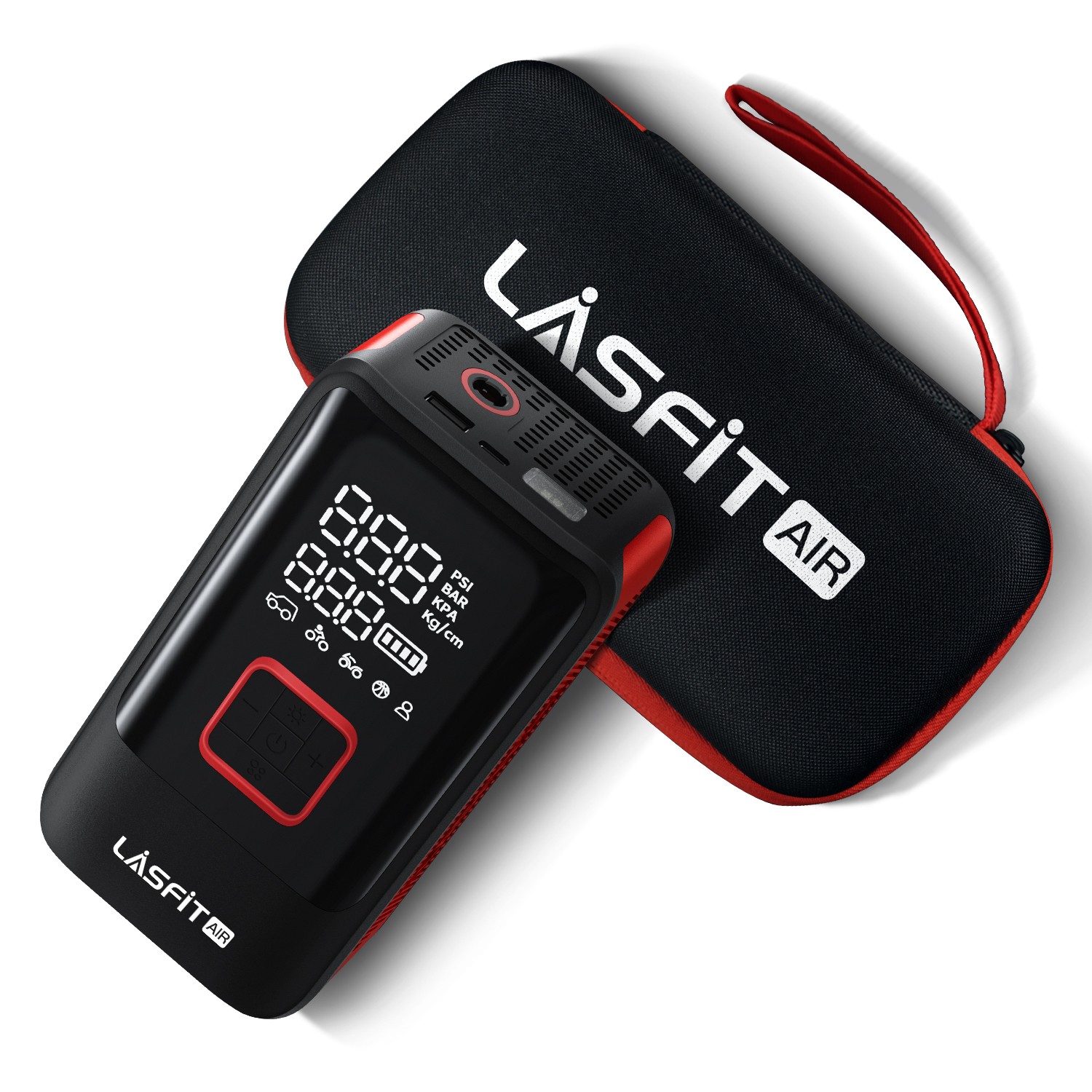 LASFIT Tire Inflator Car Air Compressor Pump Dual Cylinder fit SUV Pickup Truck