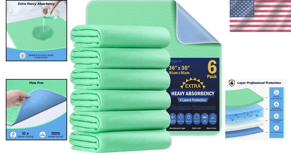 Waterproof Nursing Pads 6 Pack - Extra Heavy Absorbency