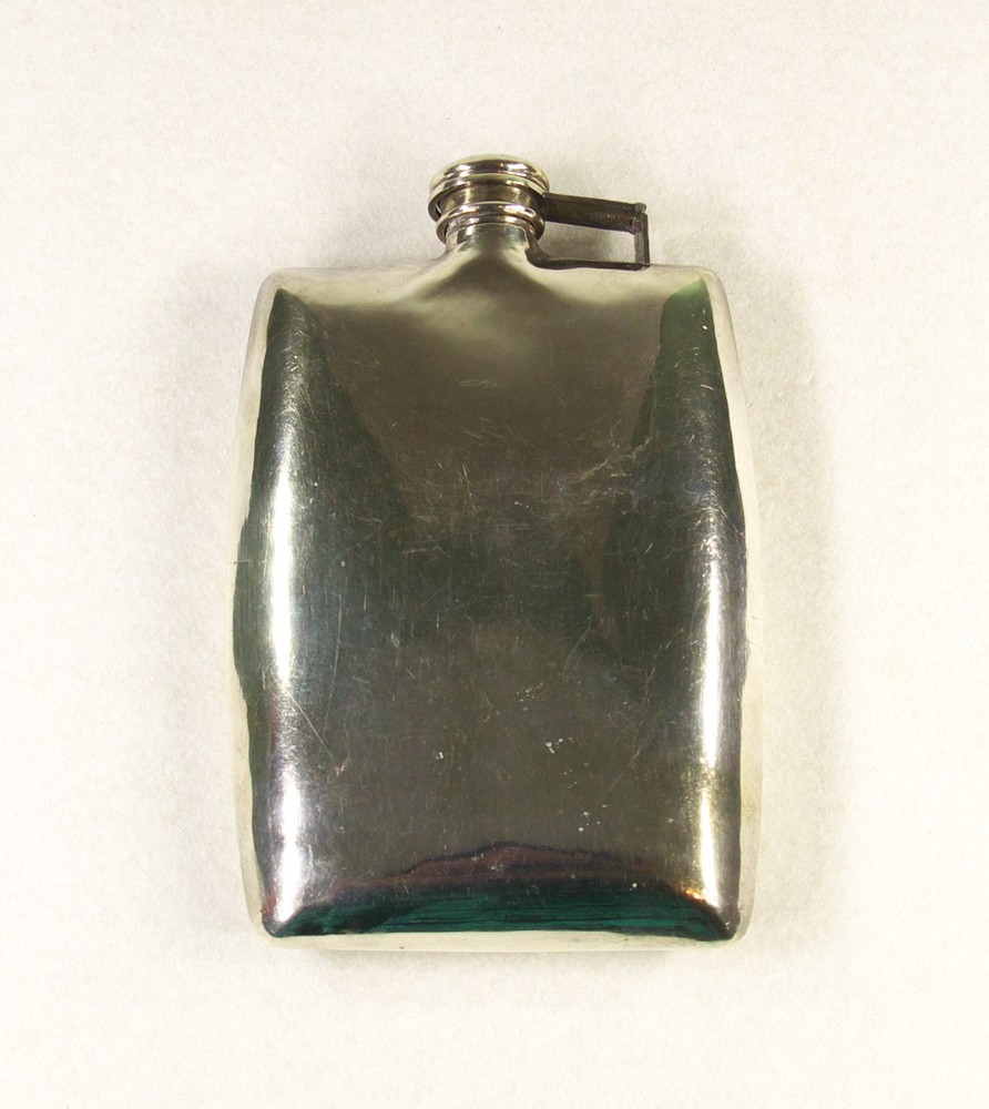 Japanese Solid Silver Flask Signed