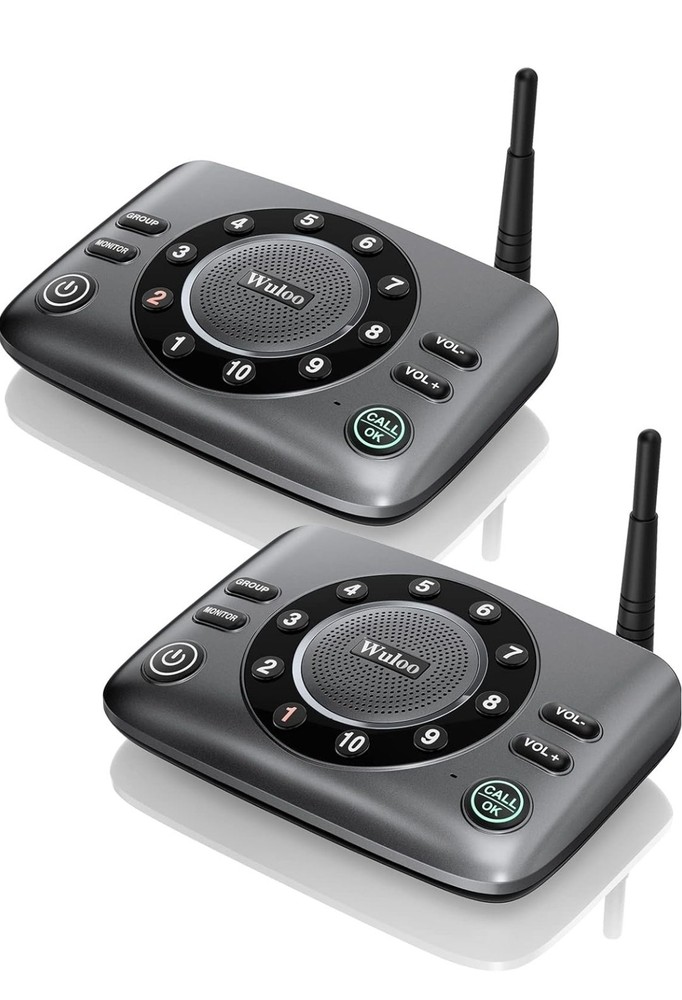 Hands Free Wireless Intercom Doorbell for Home Classroom,  Two-Way Communicator