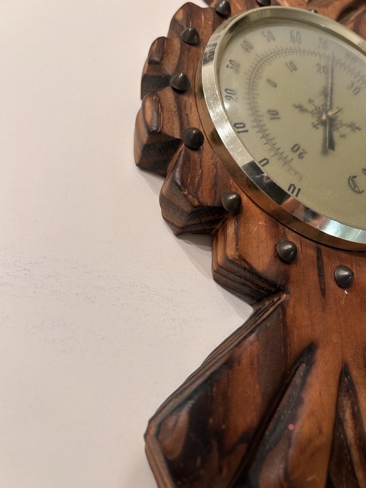 Vintage Carved Oak Wall Hanging Barometer