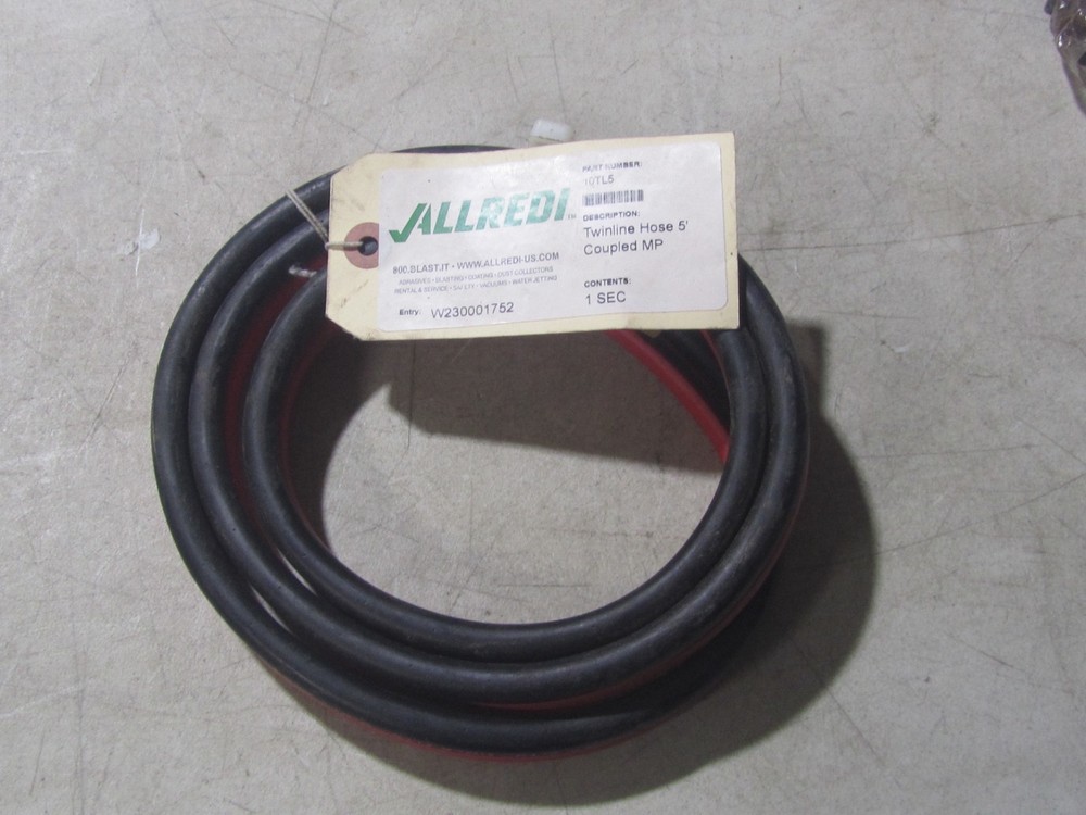 ALLREDI/Marco Blastmaster COUPLED PNEUMATIC TWINLINE HOSE 5' LONG 10TL5