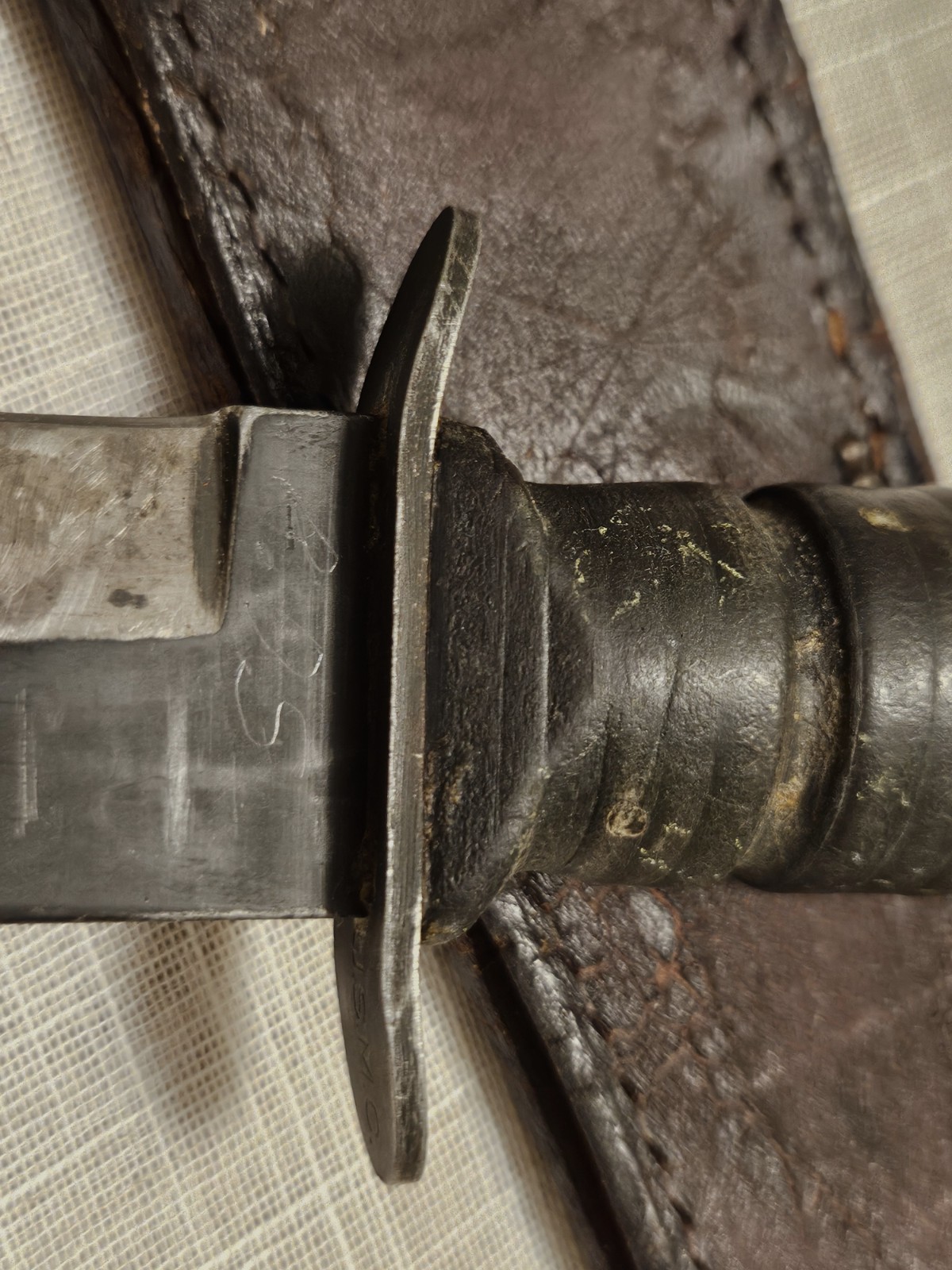 WWII USMC Camillus Fighting Knife Mark 2 KA-BAR Style w/Original Leather Sheath