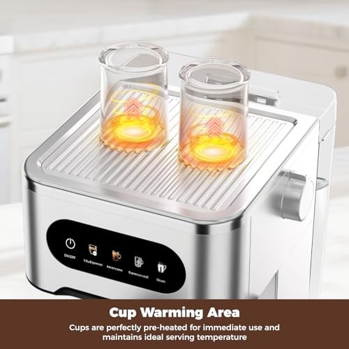 Touchscreen Espresso Machine with Steam Wand, Cold Brew Sterling Silver