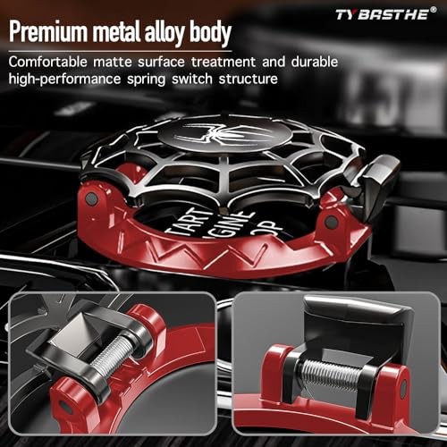 Original | Push Start Button Cover, Spiderman Car Engine D-spiderman-black&red