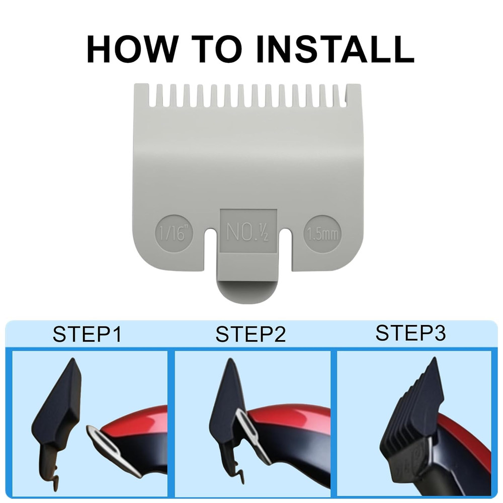 Premium Replacement 1/2" Clipper Guards � Compatible with Wahl (#1/16") 2-Pack