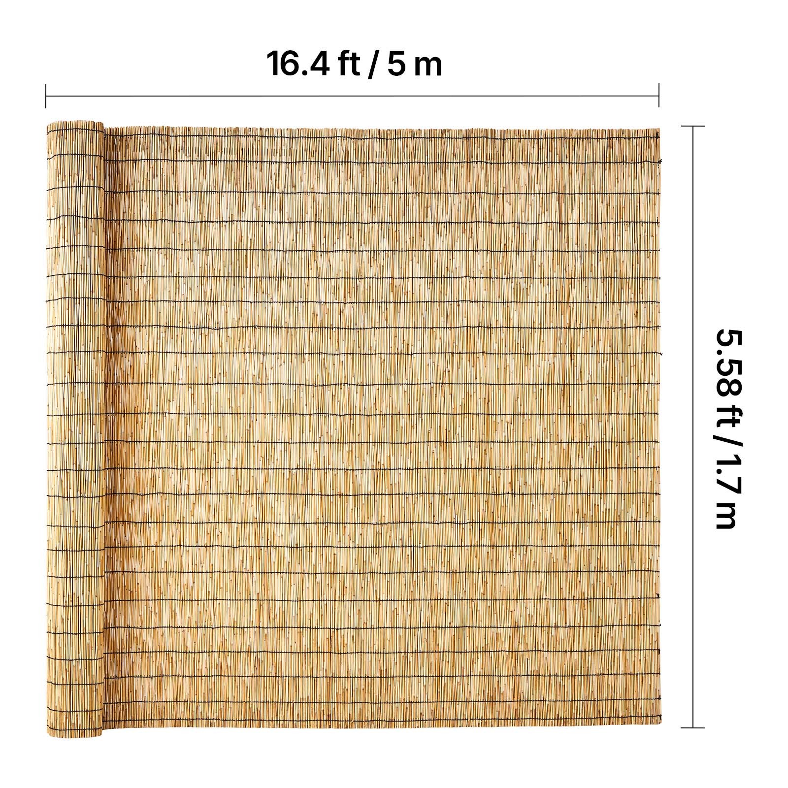 Uimoso Natural Reed Fence Panel 5.58 x 16.4 ft Privacy Screen Roll for Garden