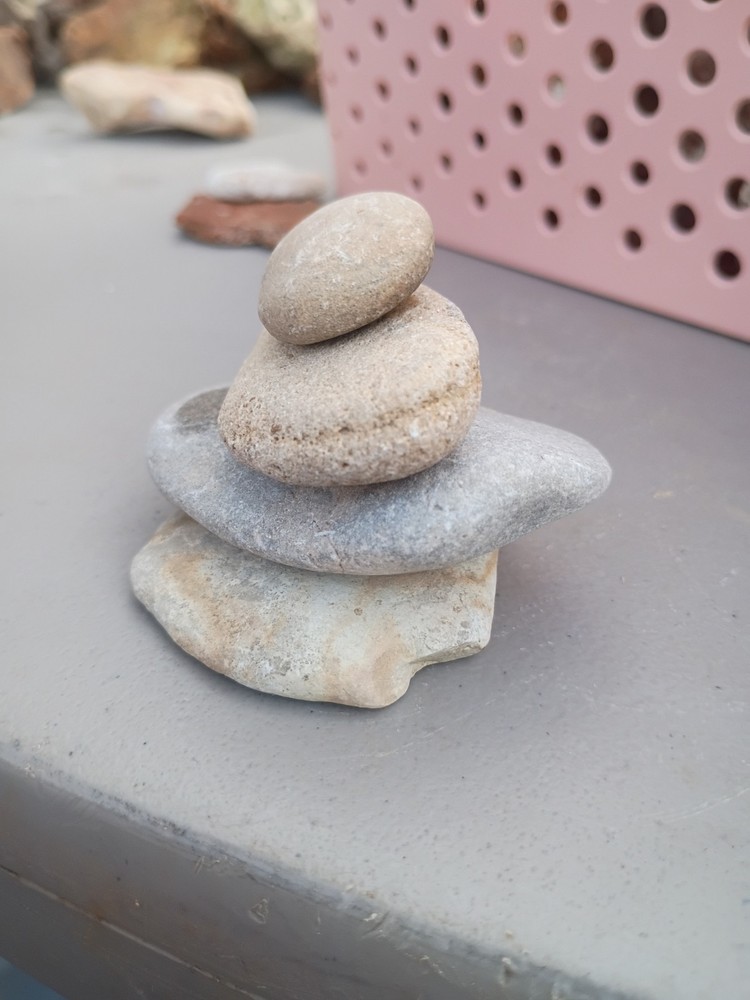 Assorted Smooth Gray Beige Stones Decorative Pebbles Set