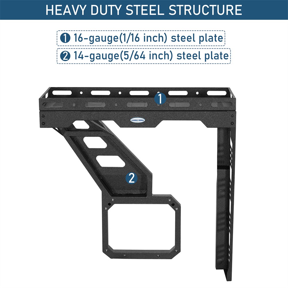 Hooke Road Tailgate Basket Cargo Rack w/ Reinforced Hinge for 21-26 Ford Bronco