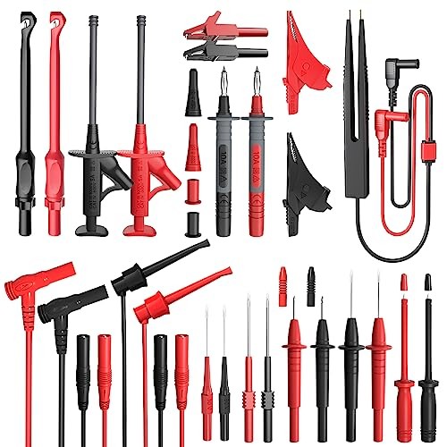 Silicone Multimeter Test Leads Kit with Replaceable Wire Piercing Probes 25PCS