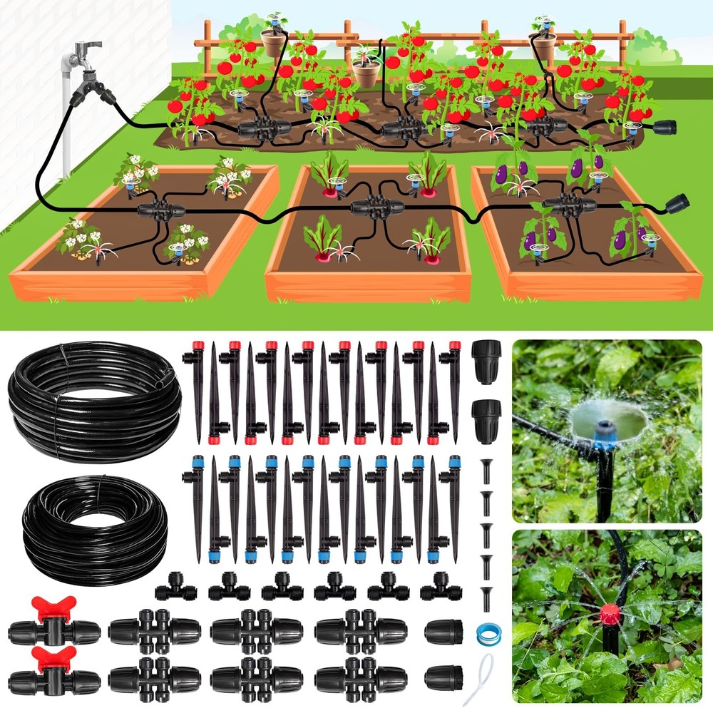 Maotong 240FT Drip Irrigation System Kit Quick-Connect Automatic Garden Water
