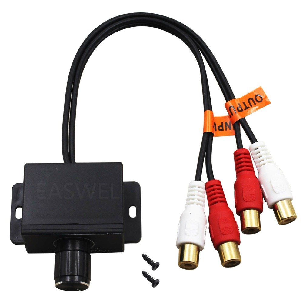 Audio RCA Inline Signal Line Level Amp Remote Volume Controller Gain Knob