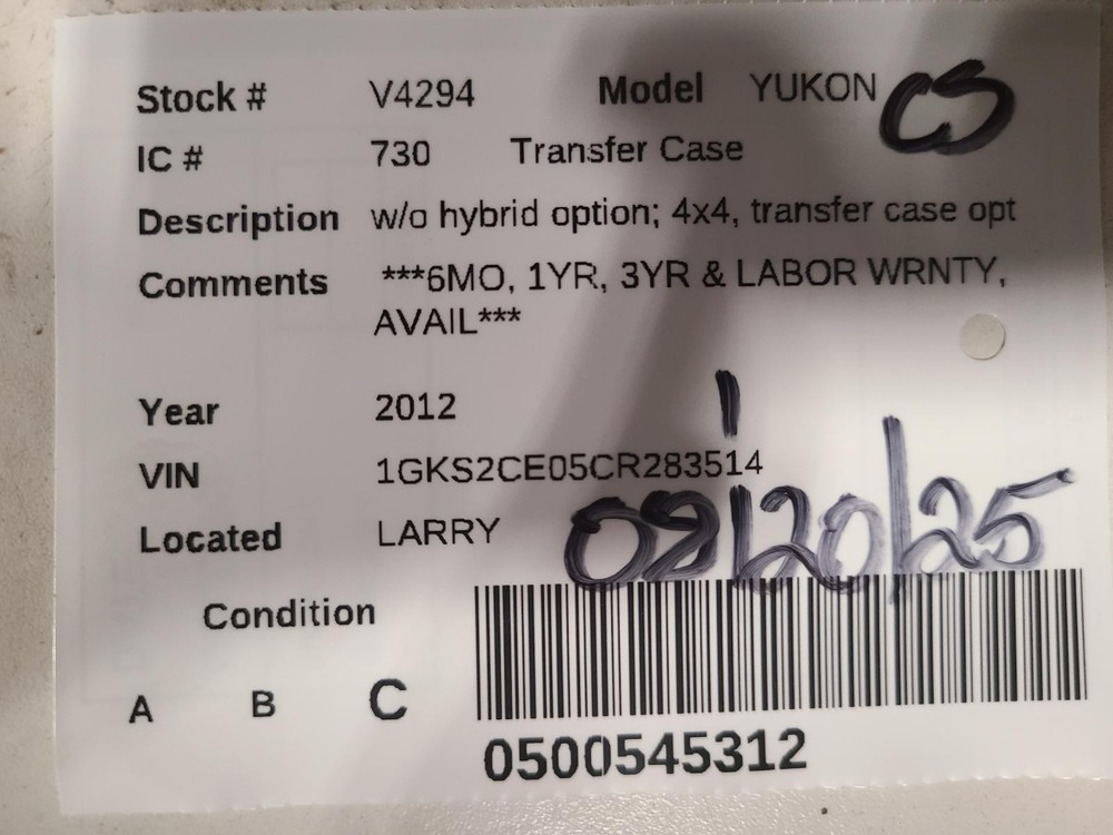 Used Transfer Case Assembly fits: 2012 Gmc Yukon transfer case opt NP0 Grade C