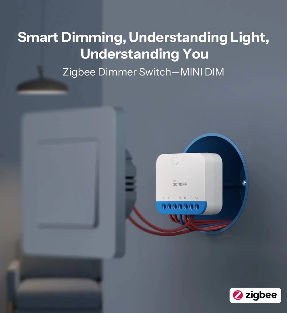Sonoff MINI-ZBDIM Extreme Zigbee Smart Dimmer Switch Module Relay Wide Lighting