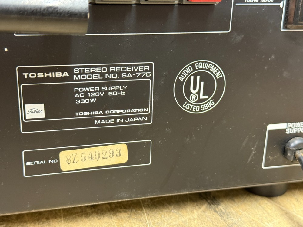 TOSHIBA SA-775 STEREO RECEIVER