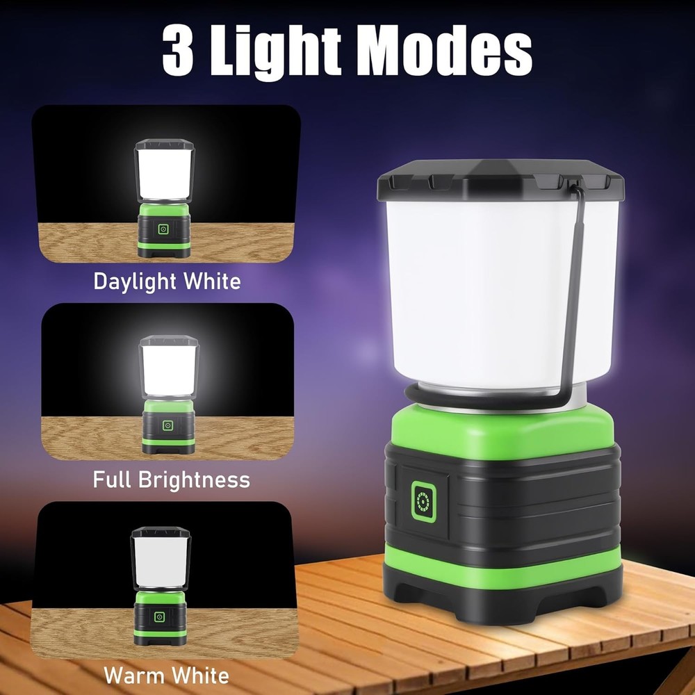 Lichamp LED Camping Lantern, Battery Powered Lights Green