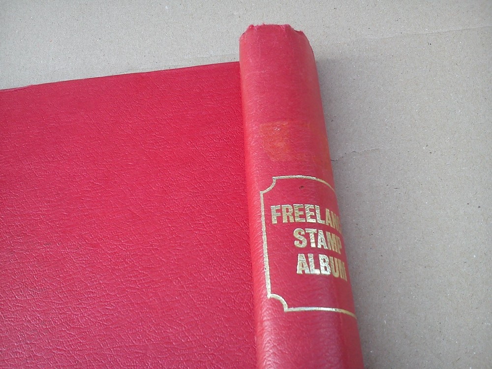 Freelance Stamp Album Folder Binder Storage Springback EMPTY Red Vintage