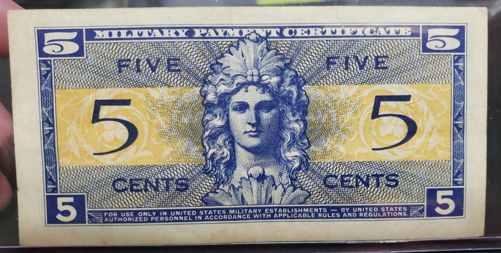 MPC 5 Cents Replacement Note Series 521 Serial # E03958207 VF