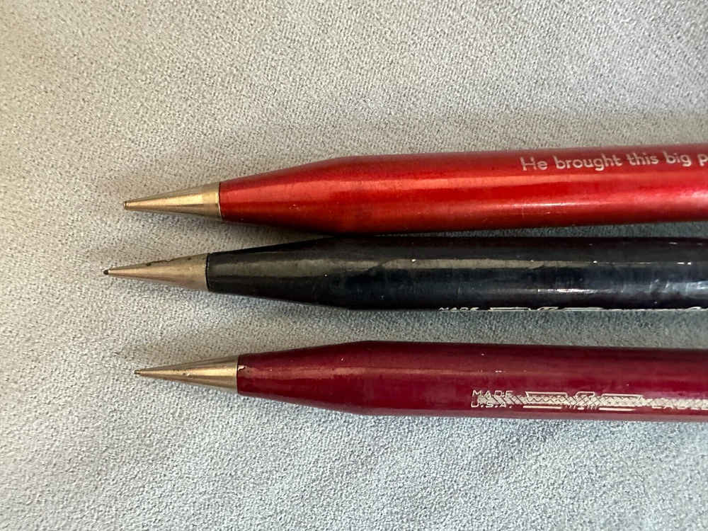Three Vintage Large Mechanical Pencils