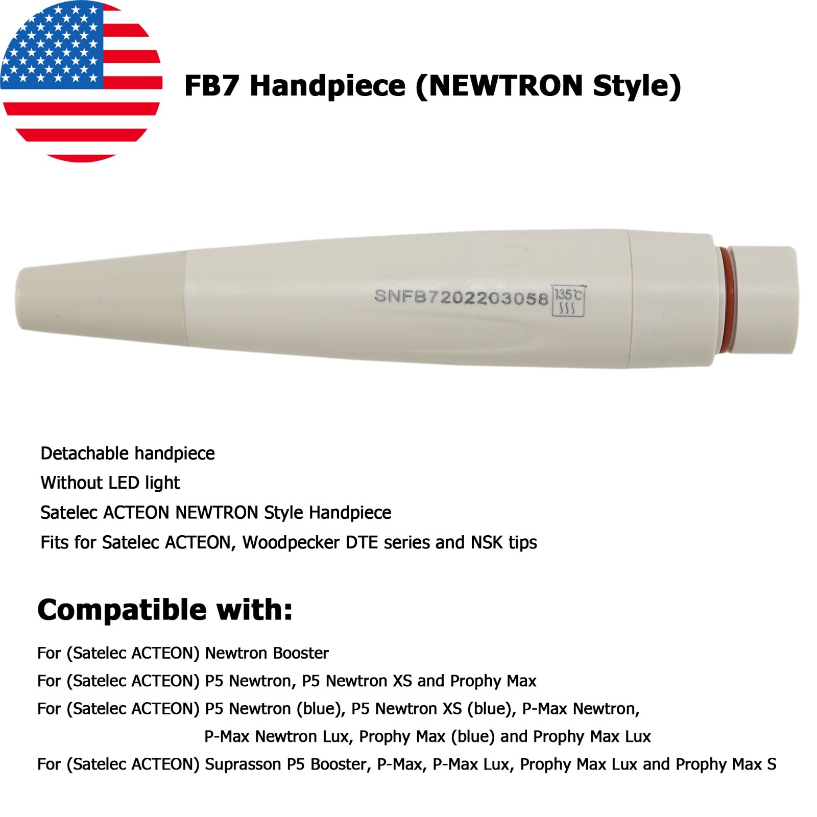 Dental ACTEON NEWTRON P5 XS Ultrasonic Scaler Handpiece Satelec Piezo Tips H3 1S