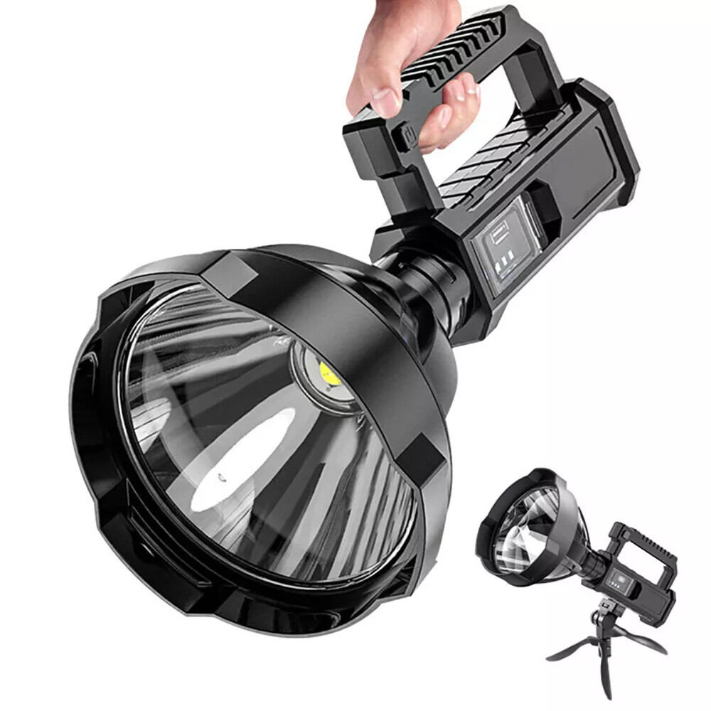 Super Bright LED Searchlight Portable Rechargeable Spotlight Handheld Flashlight