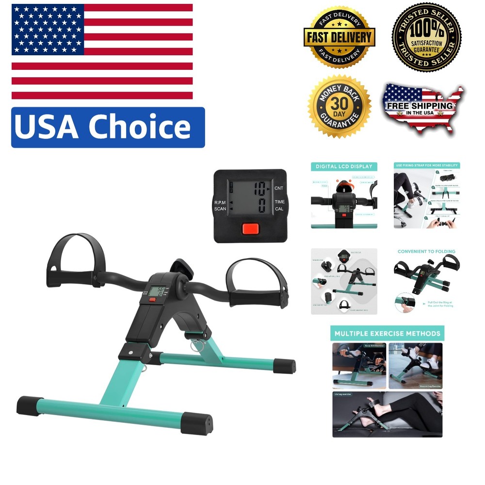 Compact Folding Pedal Exerciser for Arms & Legs - LCD Display & Easy Assembly