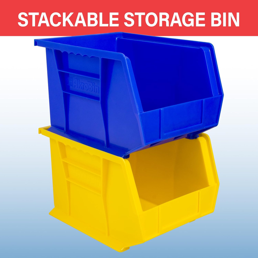 30239 Akrobins Plastic Storage Bins, Space-Saving Stackable Bins for Garage, Pan