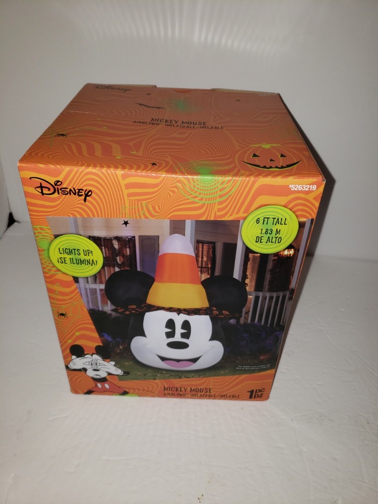 Disney Mickey Mouse Candy Corn Halloween Inflatable 6’ Light Up
