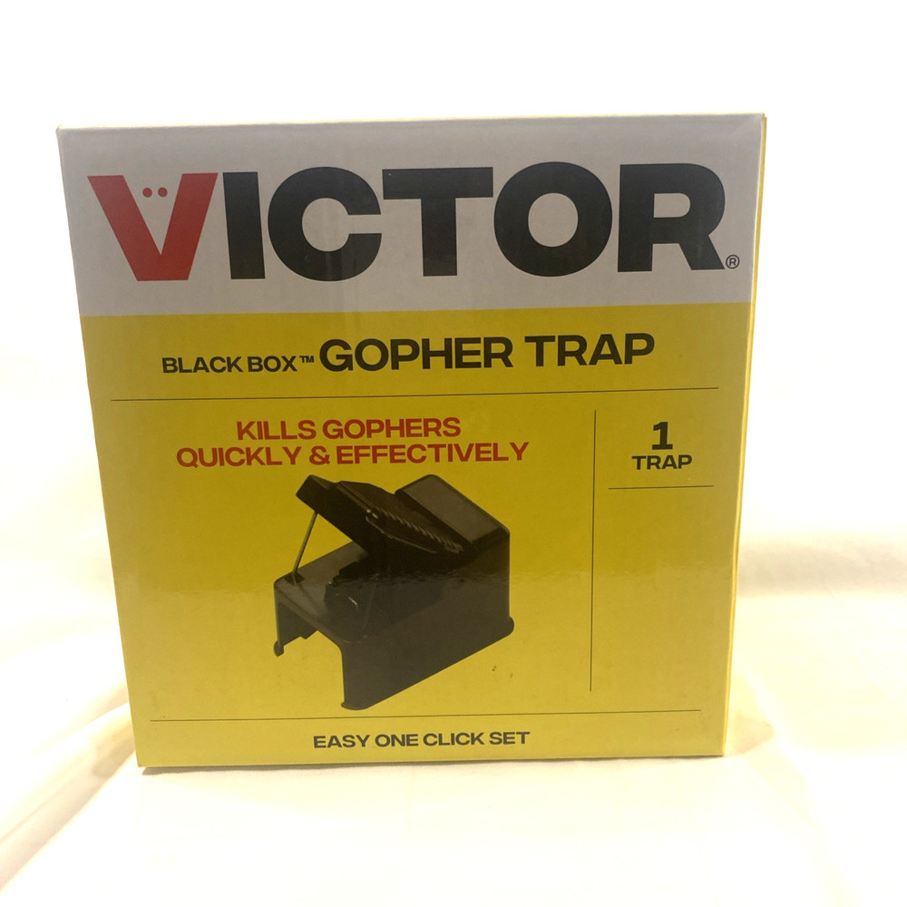 Victor Black Box GOPHER TRAP~ Easy one Click Set ~ Kills Gophers