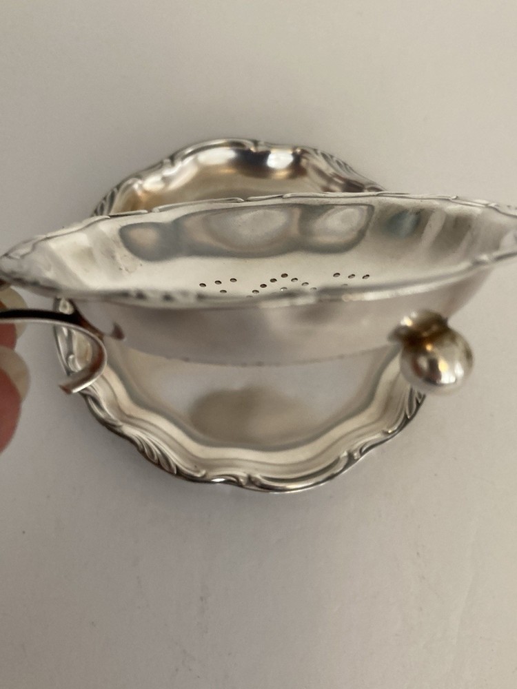 Vintage WMF Silver Plated Tea Pierced Strainer German Tableware Under Plate