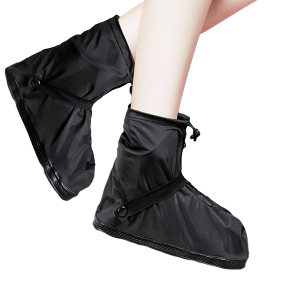 Reusable Waterproof Rain Shoe Covers Boot Non Slip Overshoe Zipper Men Women