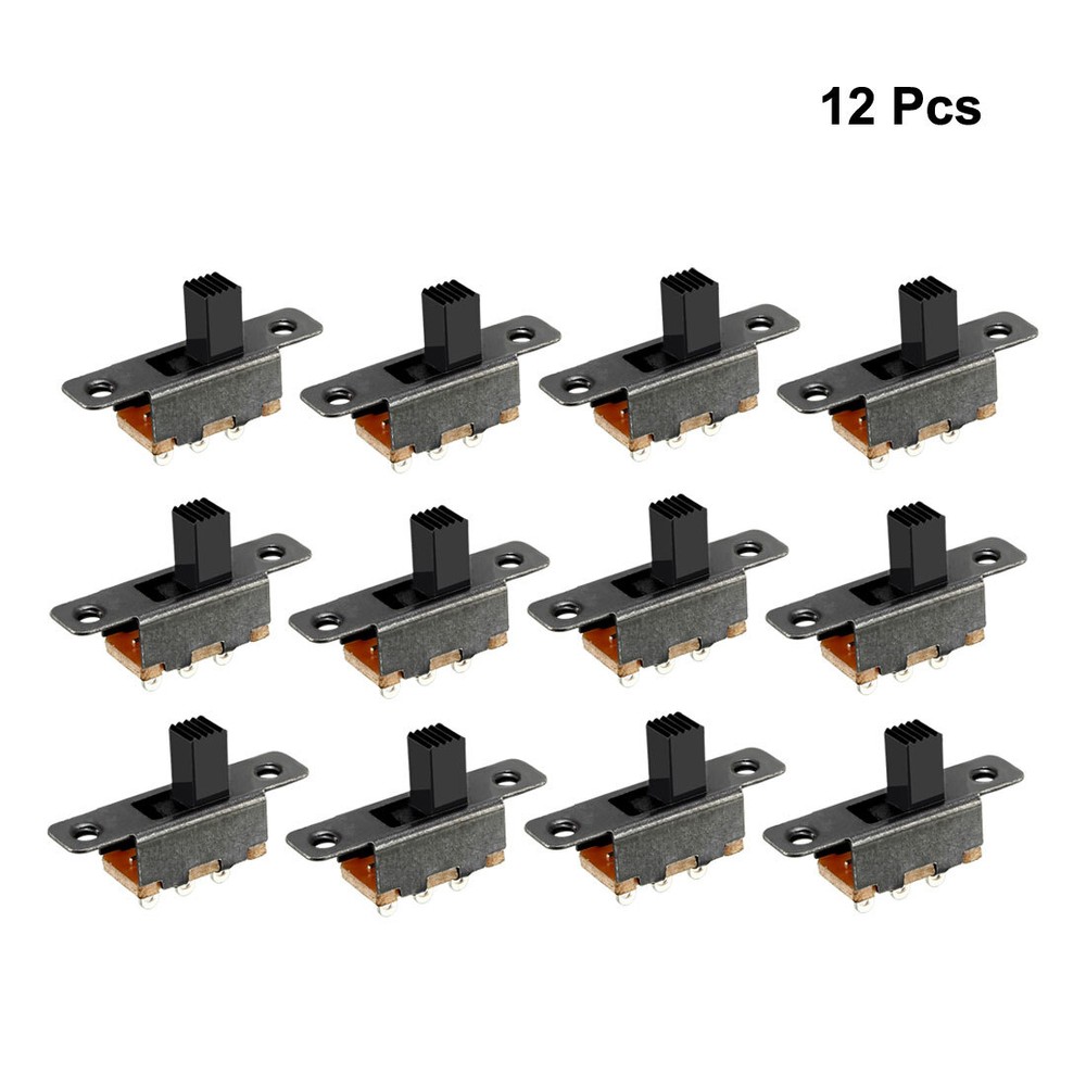 12Pcs 6mm Vertical Slide Switch SPDT 3 Terminals PCB Panel Latching