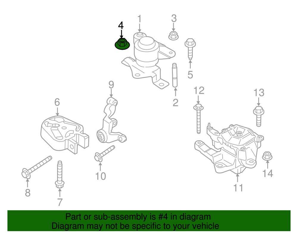 Genuine Ford Engine Mount Nut W714991-S442