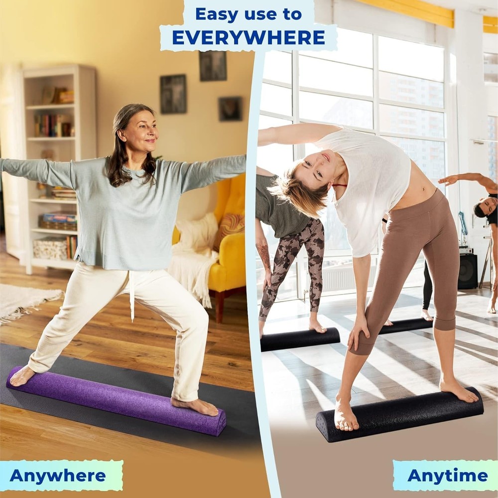 Lightweight Multi-Size Foam Roller for Exercise & Stretching - Non-Slip Design