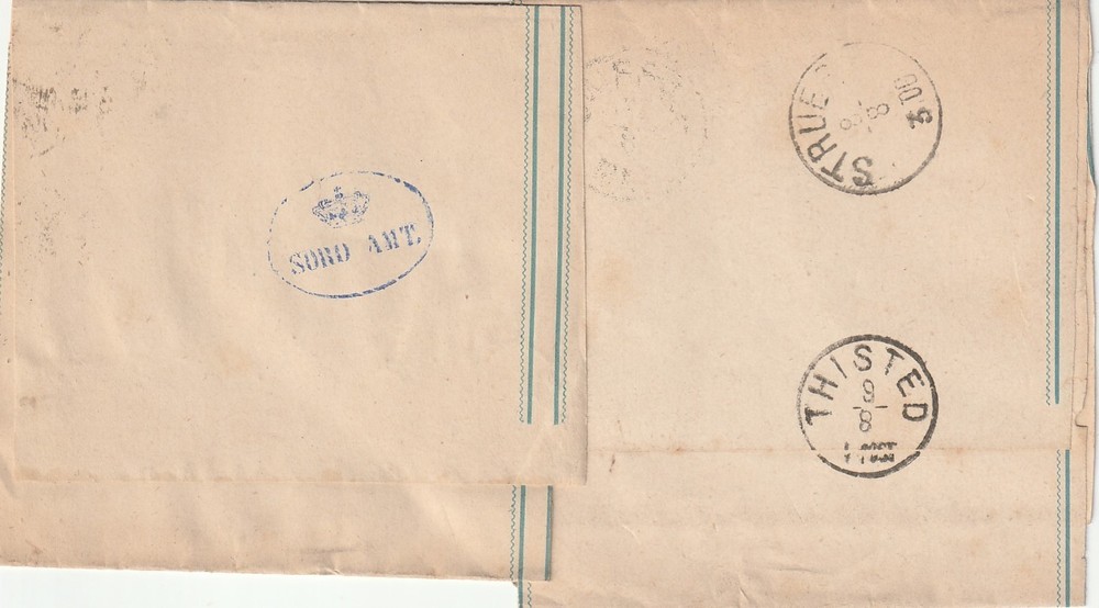 DENMARK: Lot 2 printed matter wrappers.