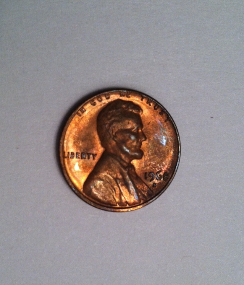 1968-S RB Lincoln Cent Toned End-Roller