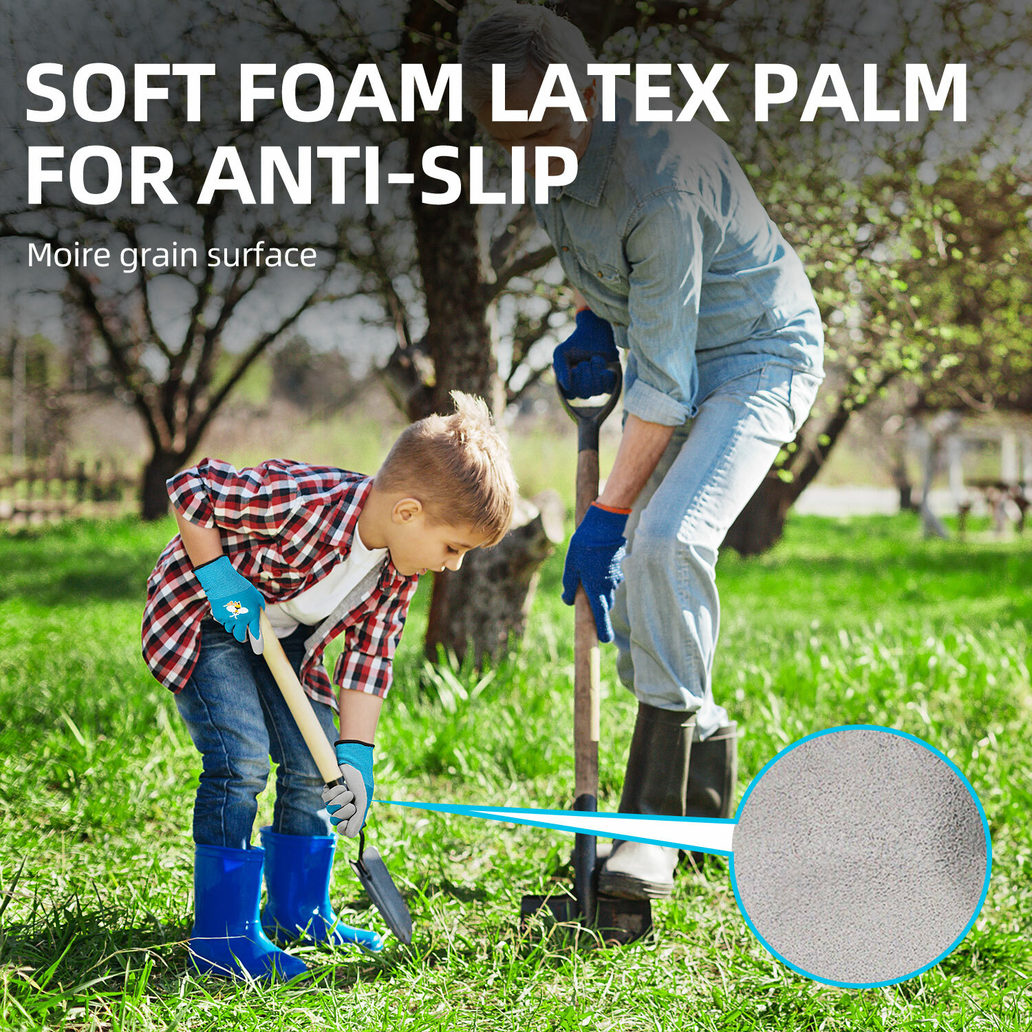 Vgo 1/3Pairs Age 3-9 Kids Latex Gardening Gloves Work Gloves(KID-RB6013)