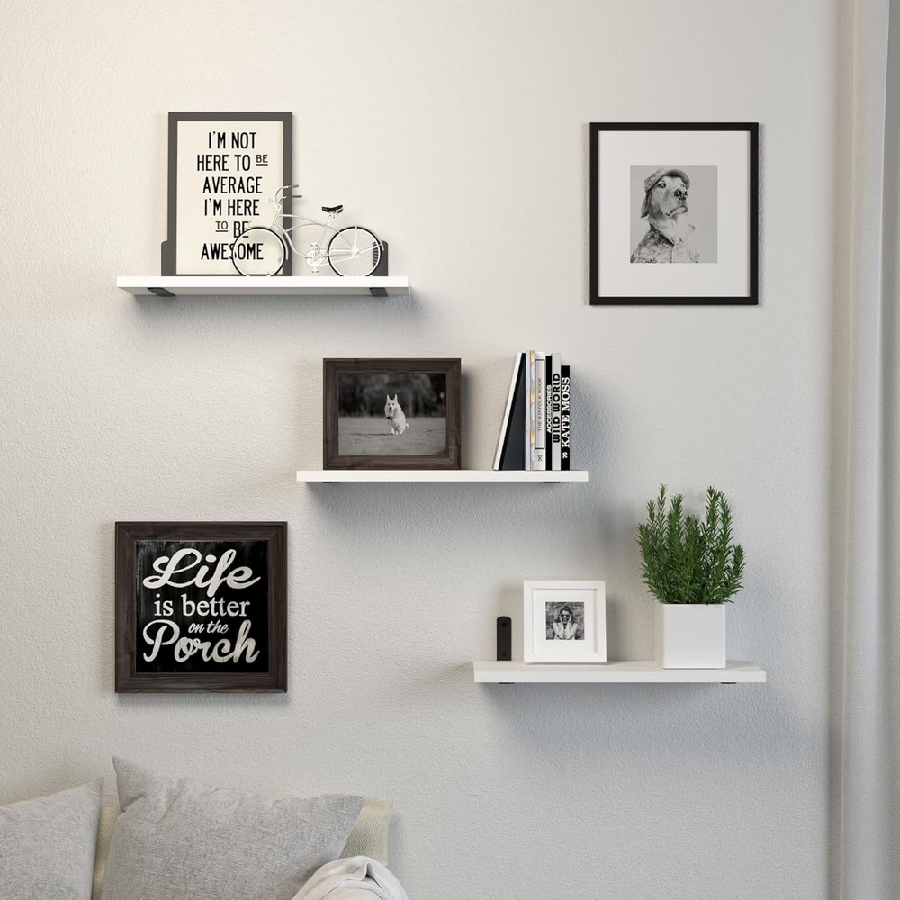 Floating Shelves, 3 Sets Wall Wooden Shelves Basic, White