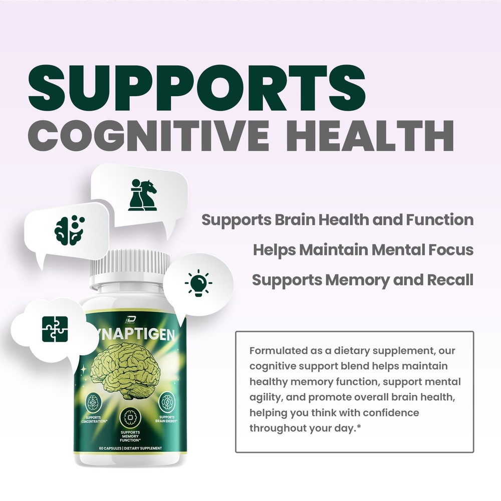 (2 Pack) Synaptigen Supplement Capsules – Synaptigen Natural Blend for Memory