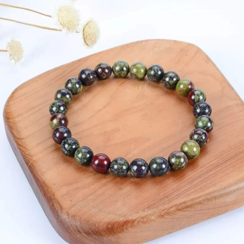 8mm Dragon Blood Stone Beads Stretch Bracelet for Women Men